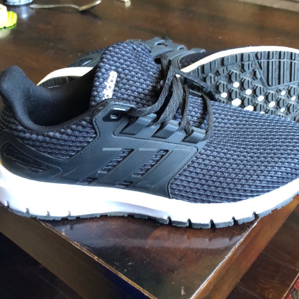Adidas black tennis shoes, size 9